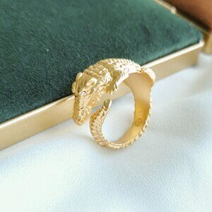 Julie Vos Gold Alligator Ring Size 7